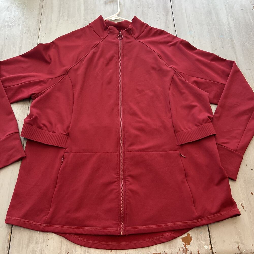 Fabletics Red Full-Zip Athletic Jacket